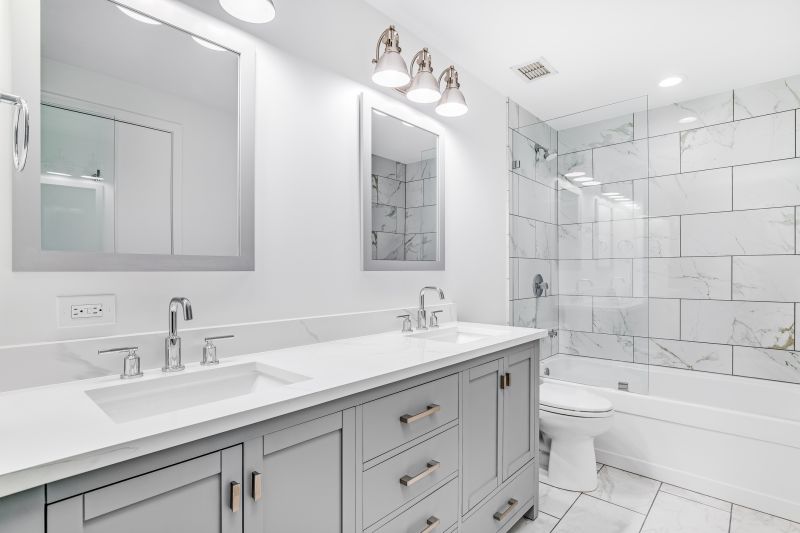 Double Vanity with Marble Countertops
